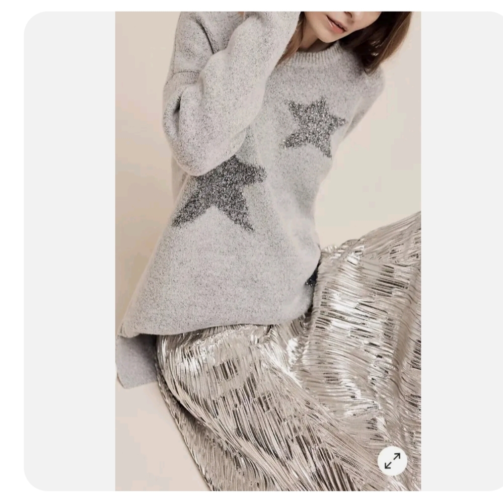 Anthropologie Lili’s Closet Starland Pullover Sweater Sz Small Grey